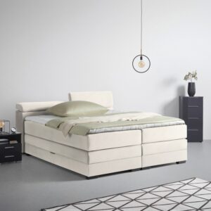 Boxspringbett Sevilla Beige ca. 140x200cm Holz Premium Living Möbel > Betten > Boxspringbetten Beige