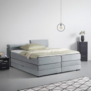 Boxspringbett Sevilla Grau ca. 140x200cm Holz Premium Living Möbel > Betten > Boxspringbetten Grau