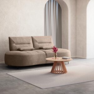 Sofa Benny Bouclé Braun Holz, Metall, Textil Bessagi Home Wohnzimmermöbel Braun