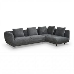 Wohnlandschaft Celina Dunkelgrau Webstoff Holz, Textil Bessagi Home Möbel > Sofas & Couches > Wohnlandschaften Grau