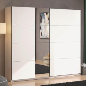 Schwebetürenschrank Gard Weiß Holzwerkstoff Based Möbel > Schränke > Kleiderschränke > Schwebetürenschränke Weiß