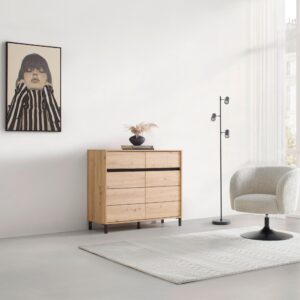 wohnli-moebel-suche-000834016108-1 Kommode Arran Eiche Artisan Holzwerkstoff Mömax Möbel > Kommoden & Schubladenschränke > Kommoden Schwarz