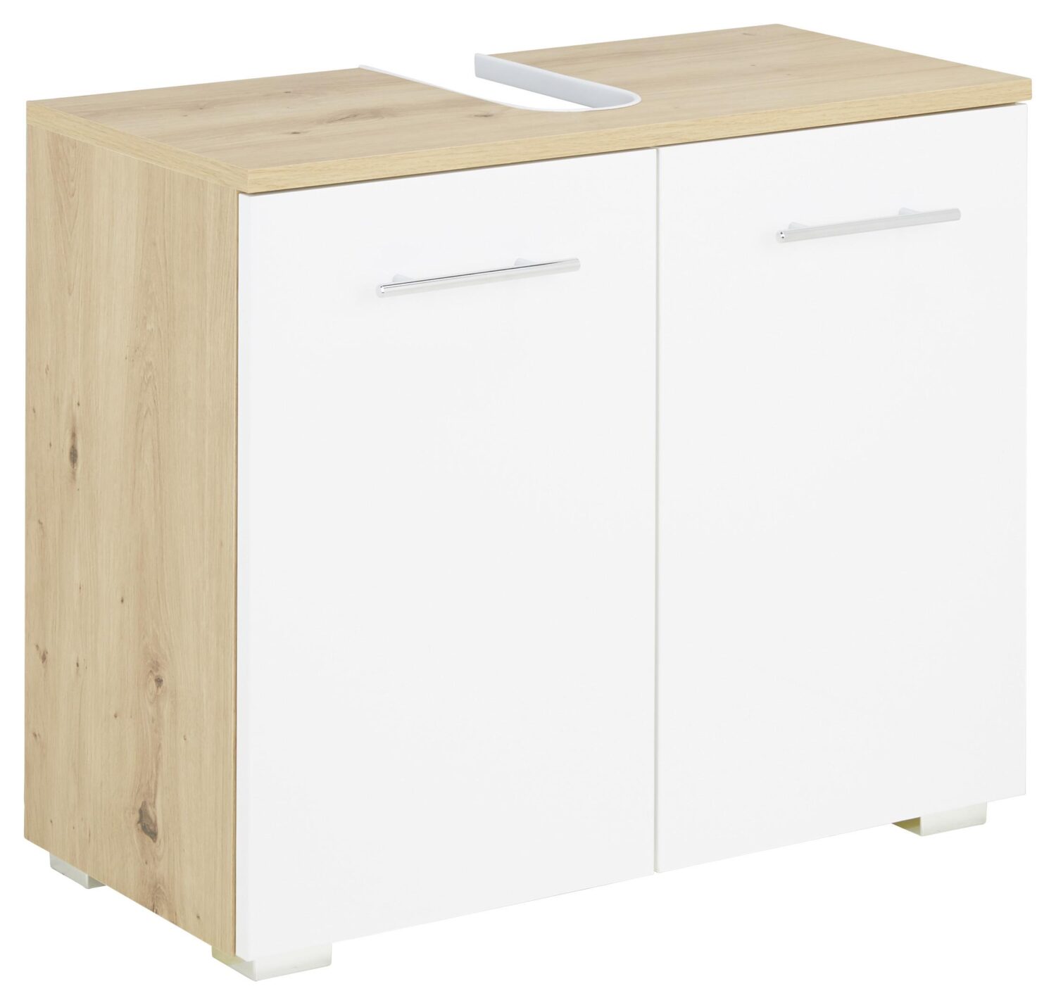 Waschbeckenunterschrank in Weiß/Eichefarben Holzwerkstoff Mömax Möbel > Schränke > Badezimmerschränke > Waschbeckenunterschränke Weiß