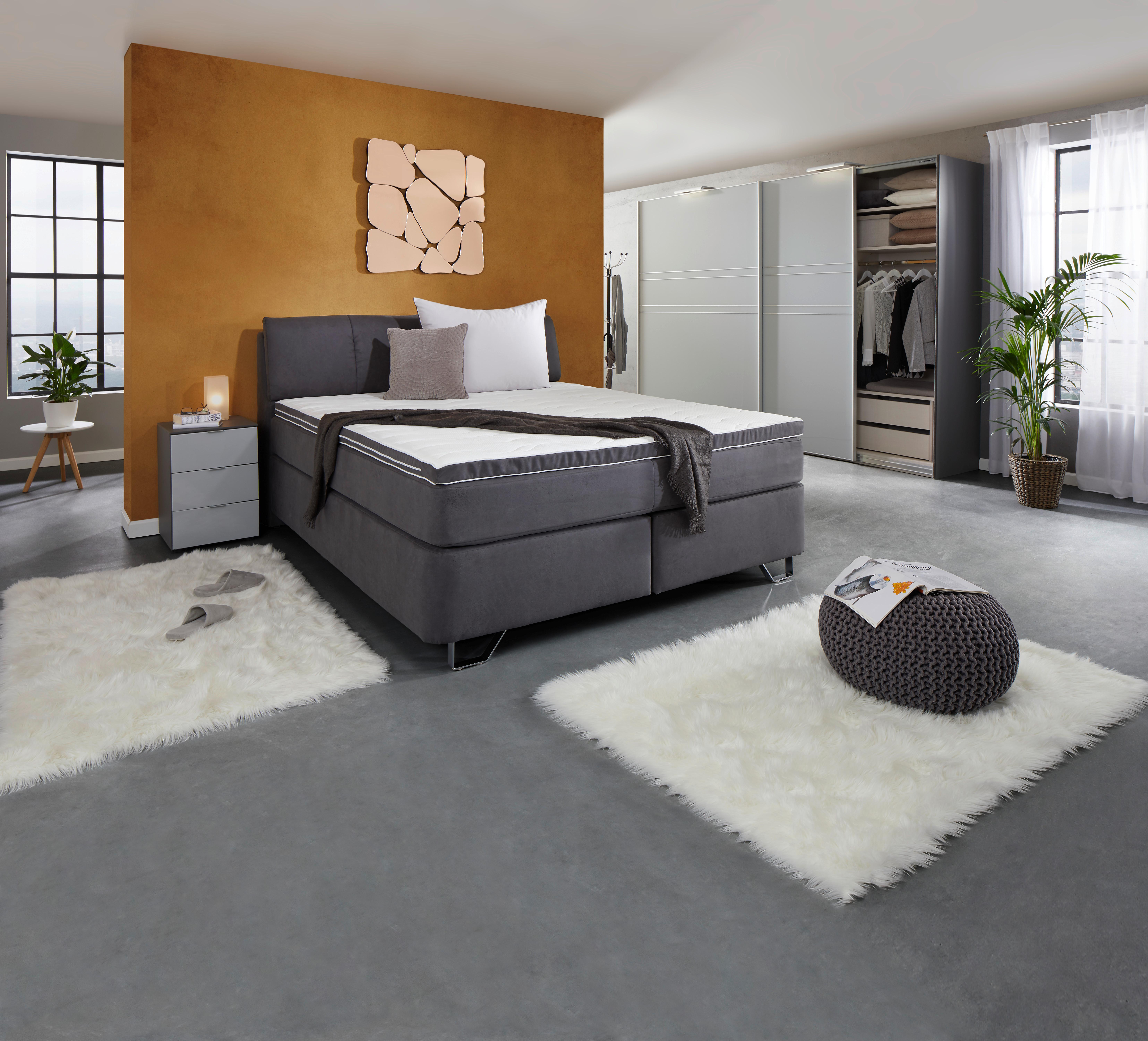 Boxspringbett Tabea Anthrazit ca. 180x200cm Holz, Textil, Holzwerkstoff Premium Living Möbel > Betten > Doppelbetten Anthrazit