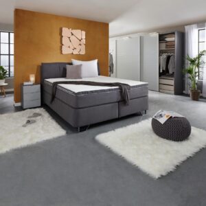 Boxspringbett Tabea Anthrazit ca. 180x200cm Holz, Textil, Holzwerkstoff Premium Living Möbel > Betten > Doppelbetten Anthrazit