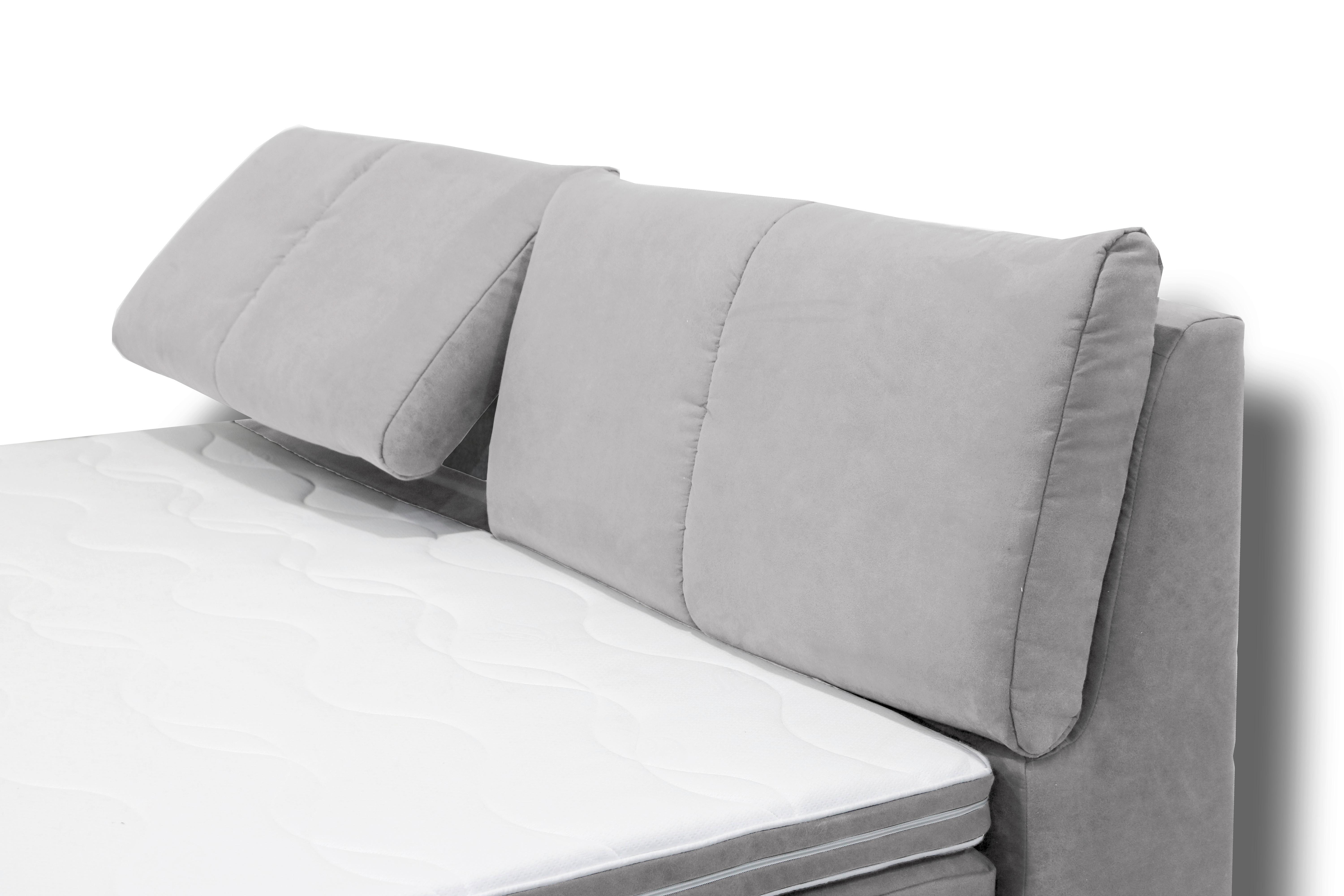 wohnli-moebel-suche-000840000318-1 Boxspringbett Tabea Hellgrau ca. 160x200cm Metall, Kunststoff, Textil, Karton, Holzwerkstoff Mömax Möbel > Betten > Boxspringbetten Grau