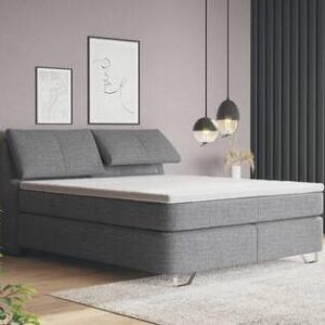 Boxspringbett Tabea Grau ca. 180x200cm Holz, Textil, Holzwerkstoff Premium Living Möbel > Betten > Doppelbetten Grau