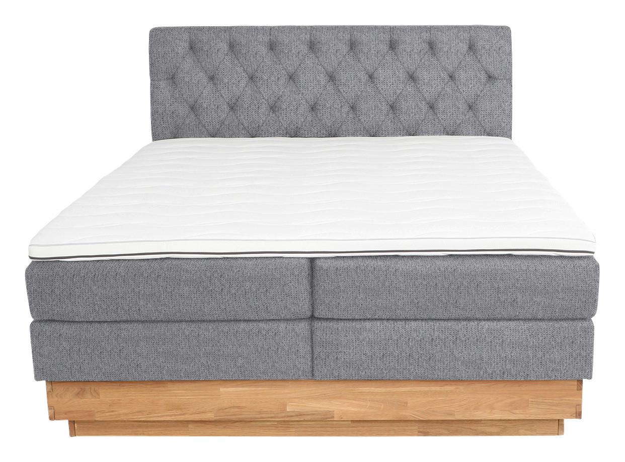 Boxspringbett Marie in Grau ca. 180x200cm Holz, Kunststoff, Textil Zandiara Möbel > Betten > Doppelbetten Grau