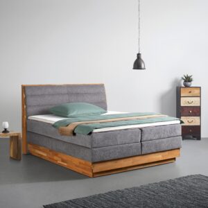 Boxspringbett Marissa in Grau ca. 160x200cm Holz, Kunststoff, Textil Premium Living Möbel > Betten > Boxspringbetten Grau
