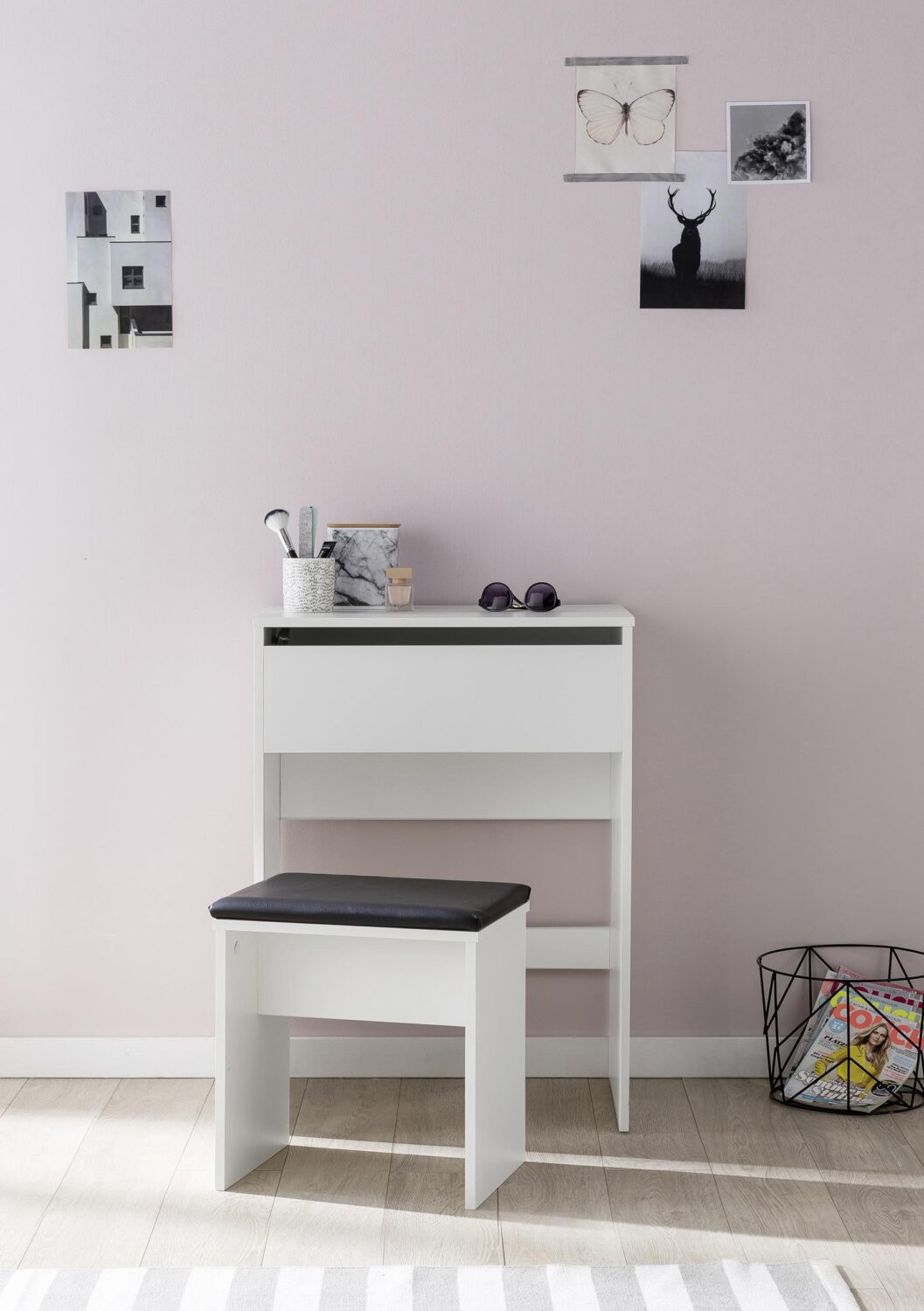 Schminktisch ca. 60x81x40 cm Weiß Holzwerkstoff MID.YOU Möbel > Tische > Schminktische Weiß