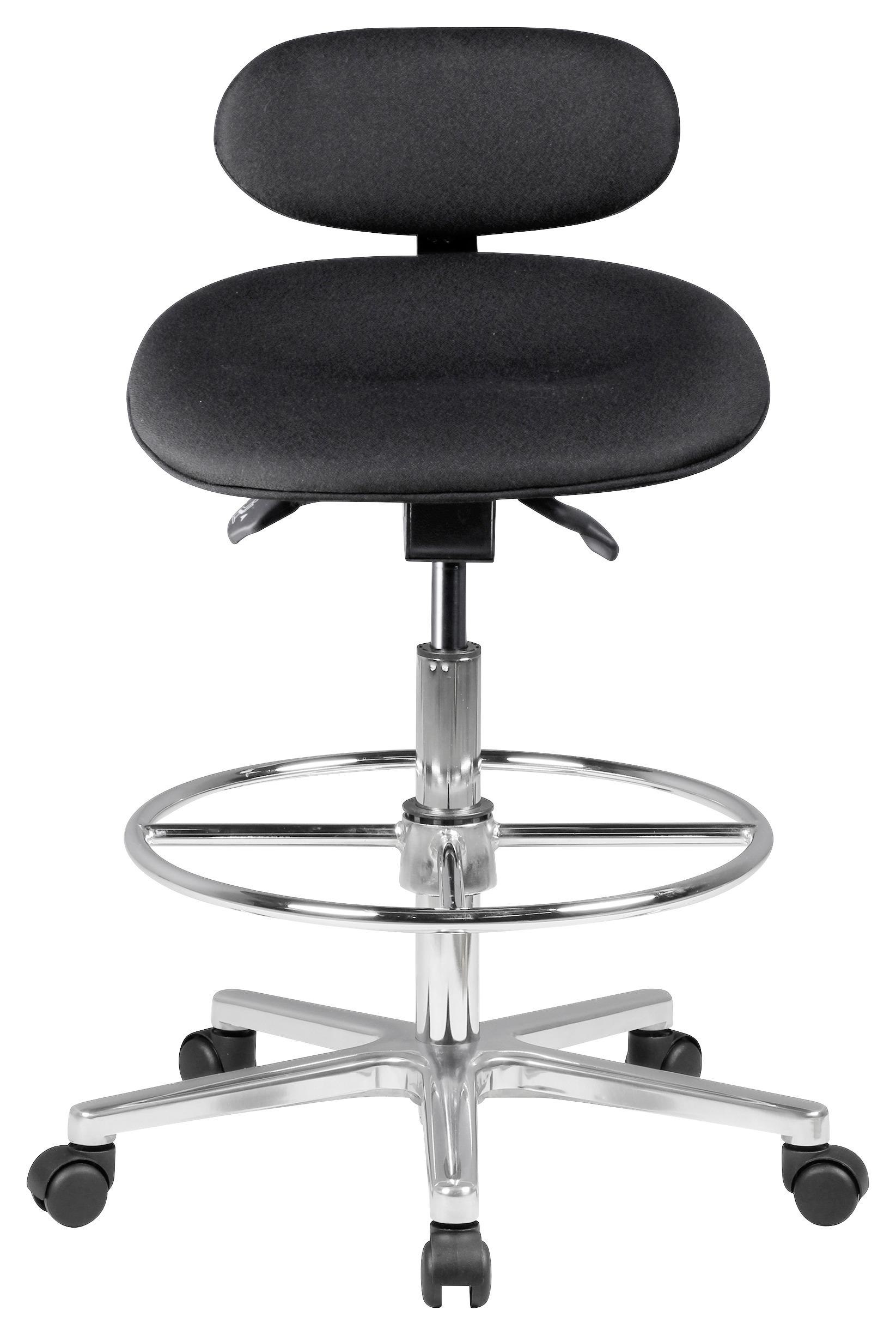 Bürohocker Louis ca. 60x83x60 cm Schwarz Textil MID.YOU Möbel > Sessel > Hocker Schwarz