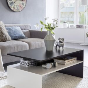 wohnli-moebel-suche-000850016001-1 Couchtisch Murphy Weiß/Schwarz Holzwerkstoff MID.YOU Möbel > Tische > Couchtische > Couchtische mit Stauraum Schwarz