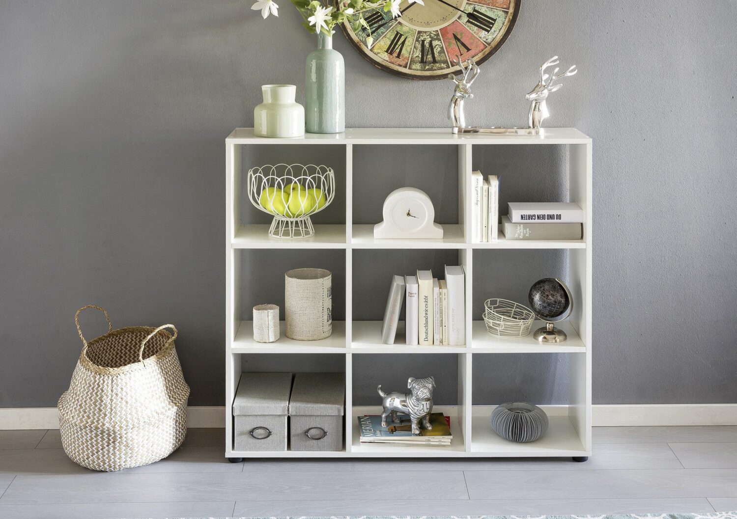 Regal Zara ca. 108x104x29 cm Weiß Holzwerkstoff MID.YOU Wohnzimmermöbel Weiß