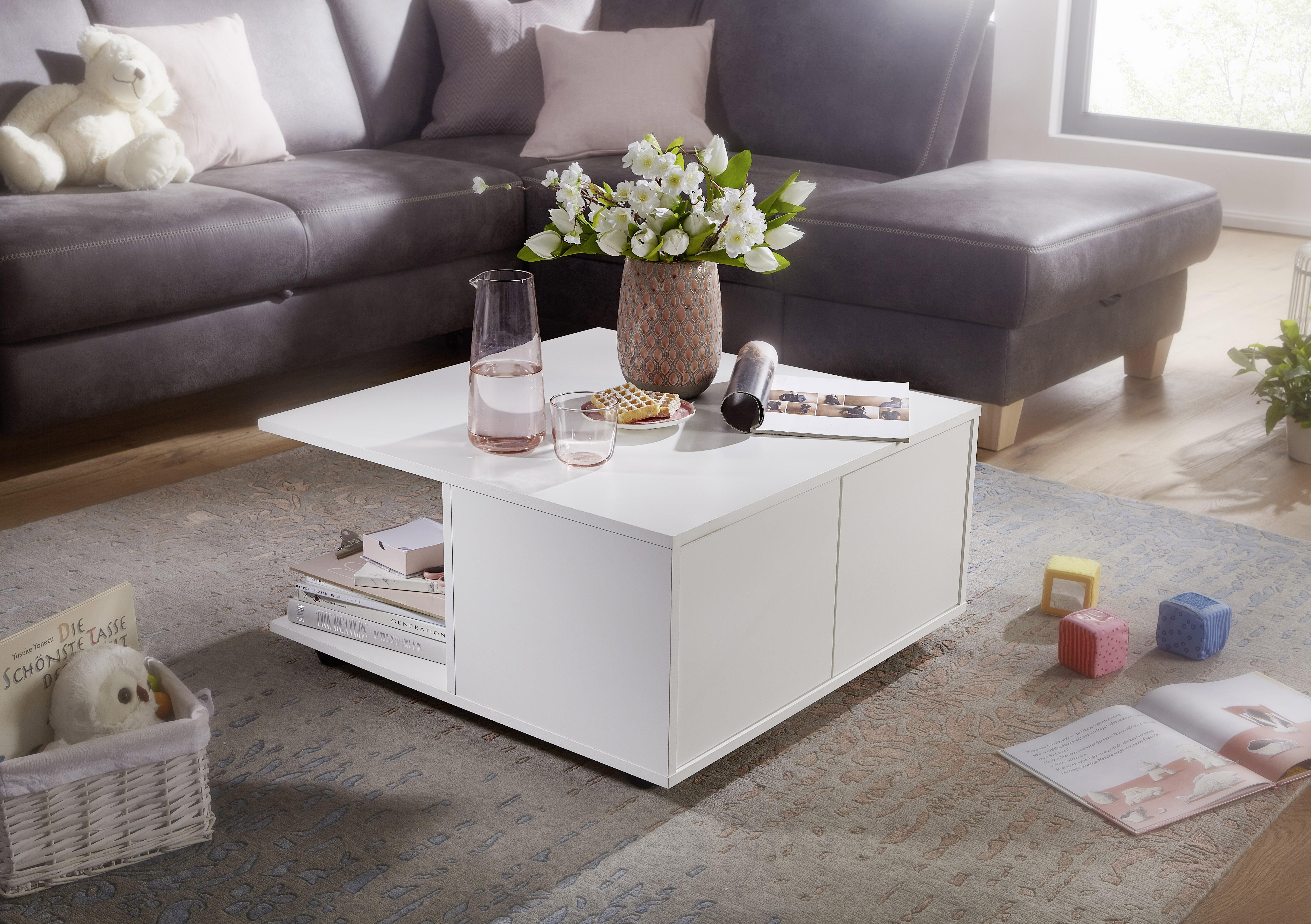 Couchtisch Weiß Holzwerkstoff MID.YOU Möbel > Tische > Couchtische > Couchtische mit Stauraum Weiß