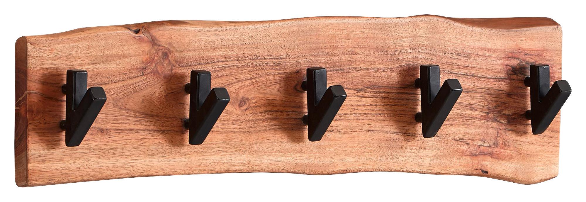 Wohnli Möbelsuche - Wandgarderobe ca. 60x17x9 cm Akazie Echtholz