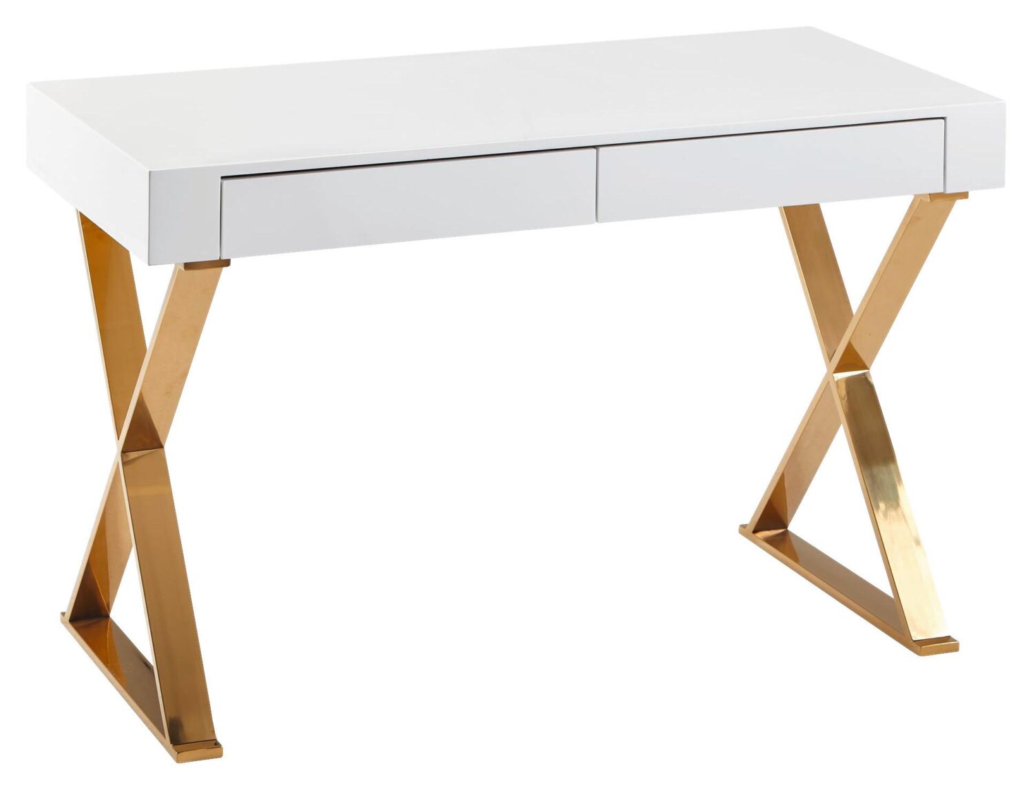 Wohnli Möbelsuche - Schreibtisch in Weiß/Goldfarben