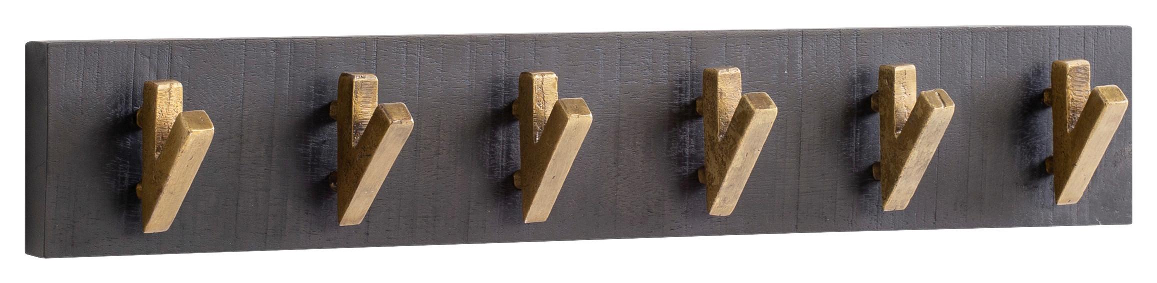 Wohnli Möbelsuche - Wandgarderobe in Schwarz ca. 60x10x8 cm