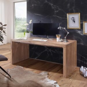 Schreibtisch Akazie Akaziefarben Holz MID.YOU Möbel > Tische > Schreibtische > Schreibtische Braun