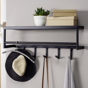 Wandgarderobe ca. 70x20x20 cm Schwarz Metall MID.YOU Garderoben > Garderobenpaneele Schwarz