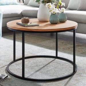 Couchtisch in Braun Rund Holzwerkstoff MID.YOU Wohnzimmermöbel Braun