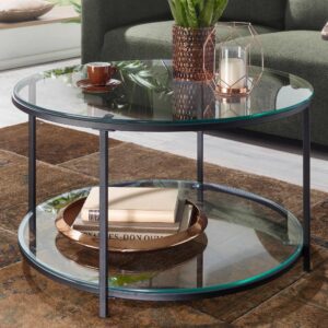 Couchtisch Wohnling Schwarz Glas MID.YOU Möbel > Tische > Couchtische > Couchtische mit Stauraum Schwarz