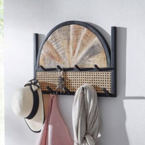 Wandgarderobe Wohnling Mangoholz/Schwarz Holz MID.YOU Garderoben > Garderobenpaneele Braun