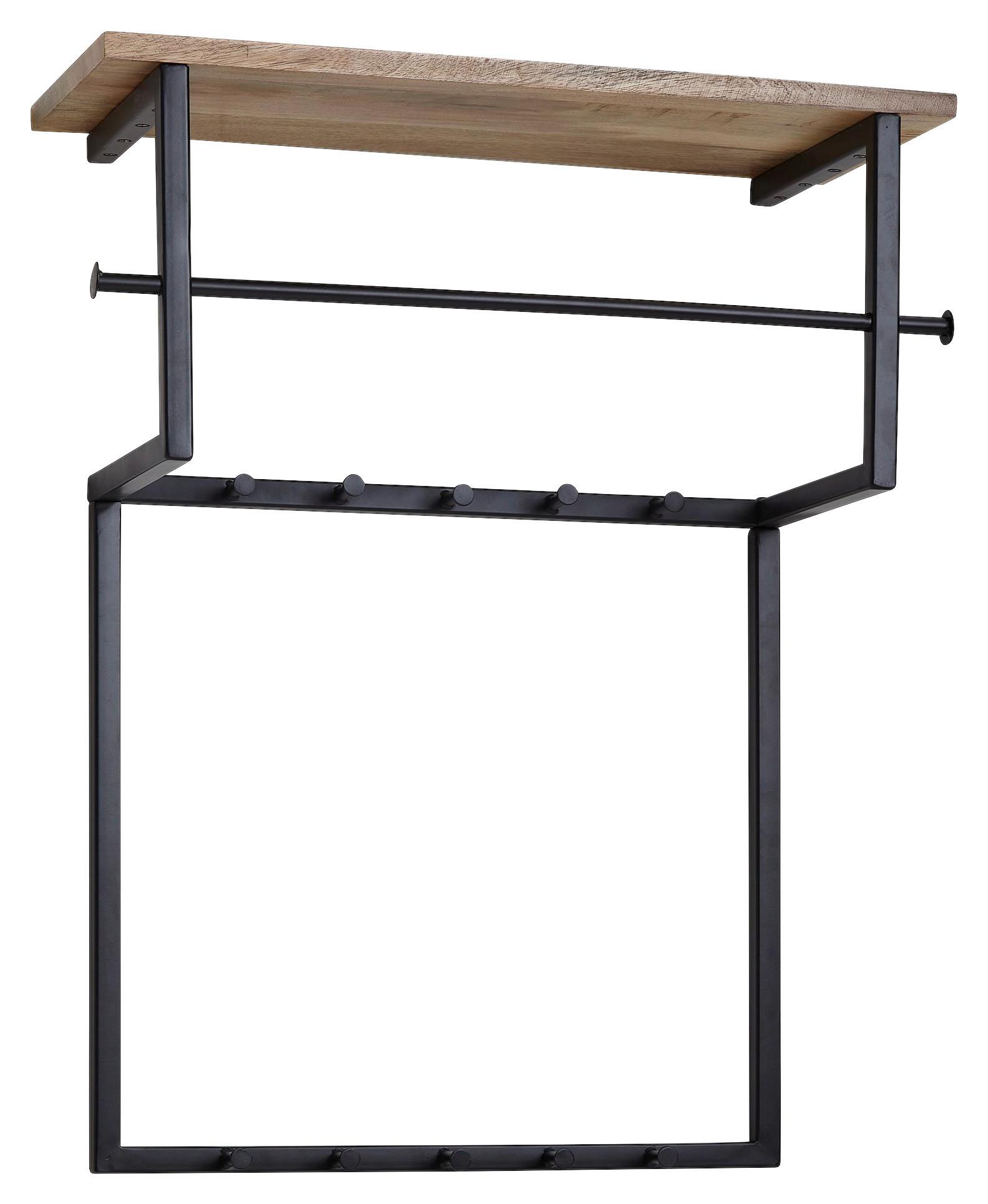 Wohnli Möbelsuche - Wandgarderobe Wohnling ca.60x76x26cm Schwarz