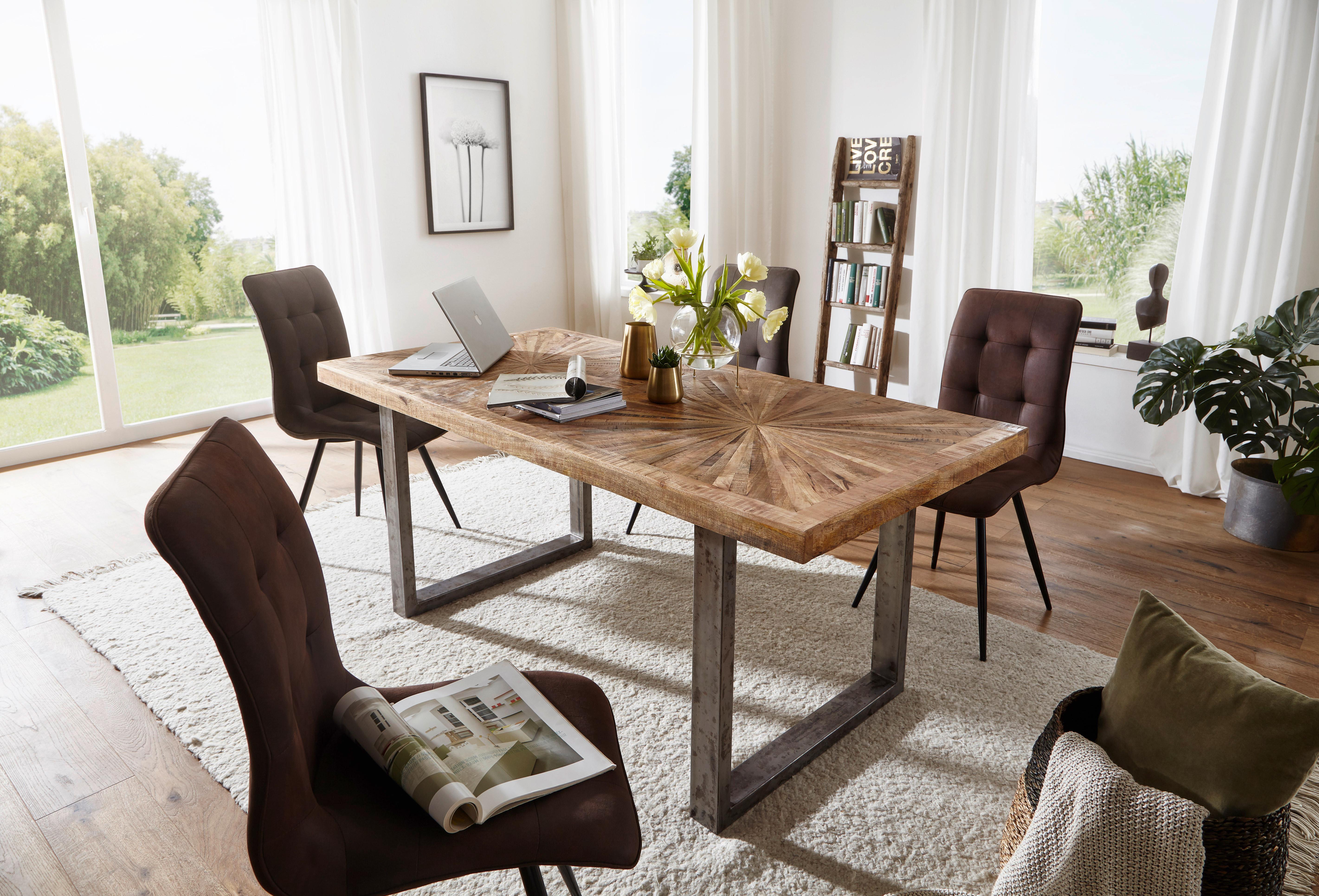 Esstisch ca. 180x90x76 cm Echtholz Holz MID.YOU Möbel > Tische > Esstische > Esstische Holz Braun