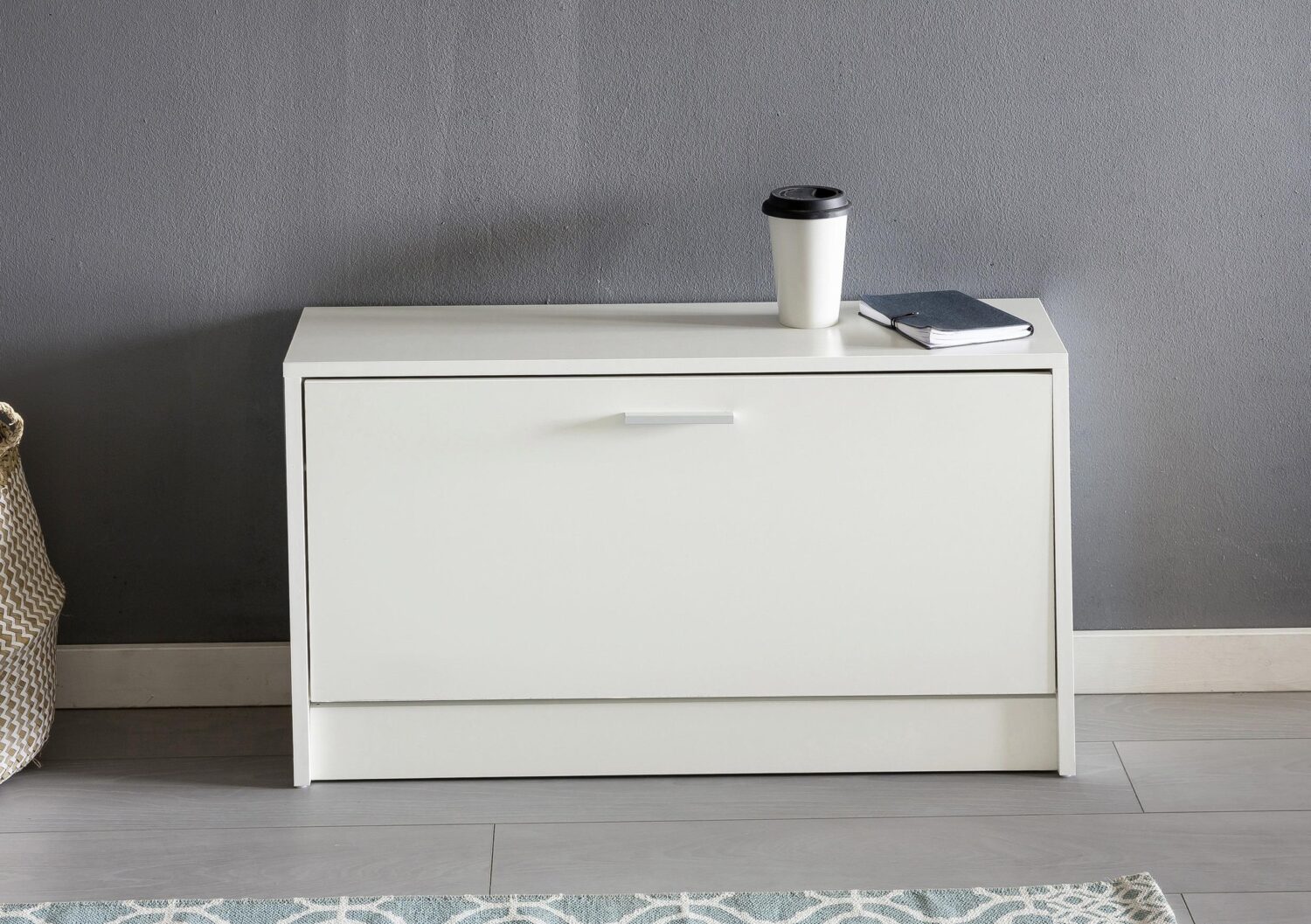 Schuhkipper Zoey ca.80x47x24cm Weiß Metall MID.YOU Garderoben Weiß