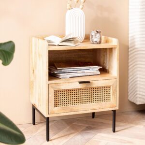 wohnli-moebel-suche-000850068501-1 Nachttisch WL6.806 ca.50x60x40cm Mangoholz massiv Holz MID.YOU Möbel > Kommoden & Schubladenschränke > Nachttische Braun