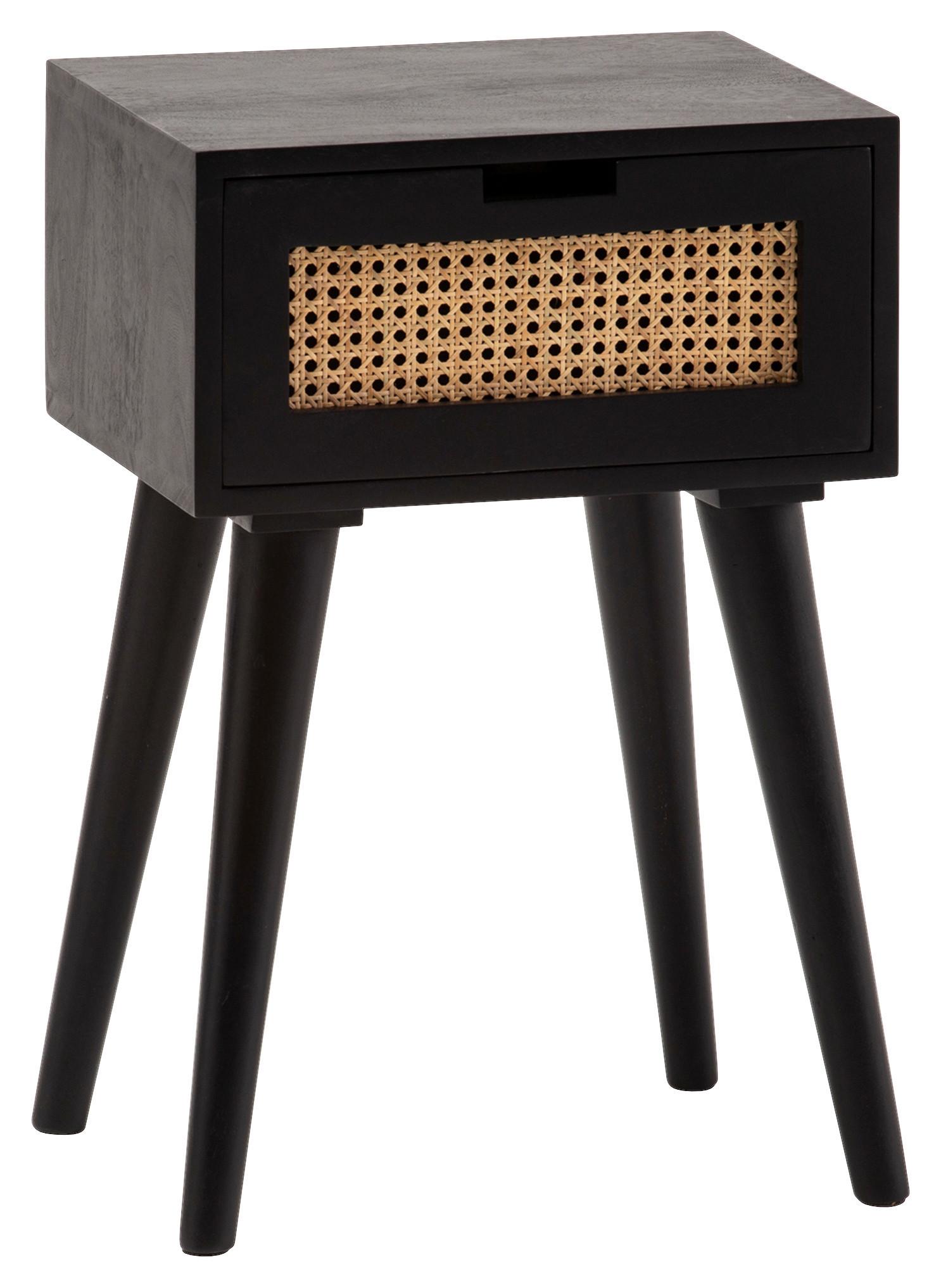 wohnli-moebel-suche-000850068503 Wohnli Möbelsuche - Nachttisch WL6.808 ca. 40x60x30 cm Schwarz/Rattan