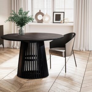 Esstisch ca. 120x120x77 cm Schwarz Holz MID.YOU Möbel > Tische > Esstische > Esstische Holz Schwarz