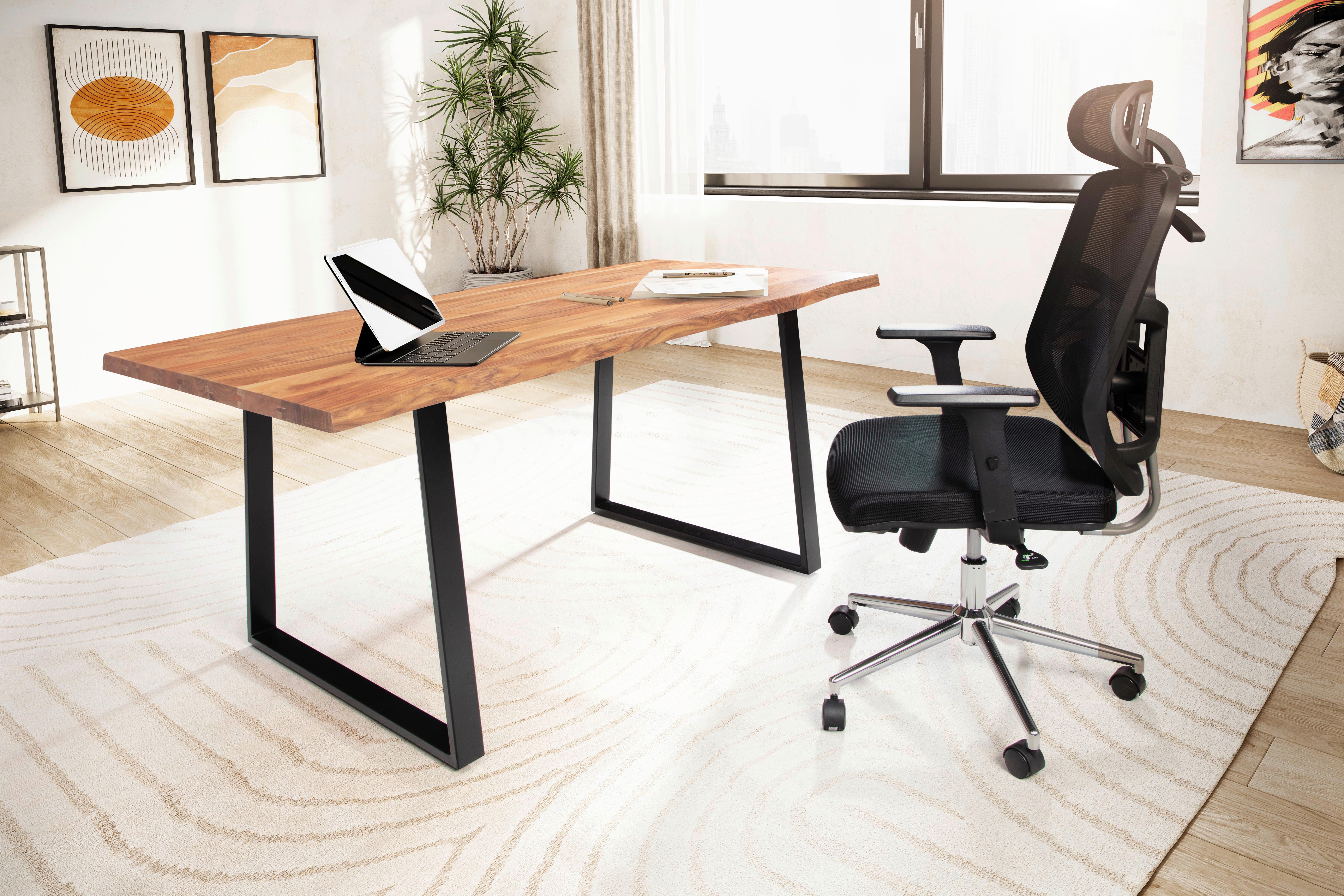 Schreibtisch WL7.262 Schwarz/Akaziefarben Holz MID.YOU Möbel > Tische > Schreibtische > Schreibtische Braun