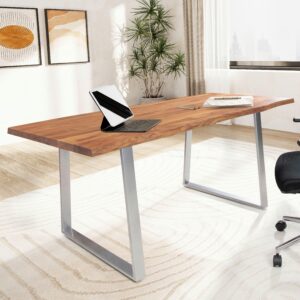 wohnli-moebel-suche-000850074801-1 Schreibtisch WL7.268 Akaziefarben/Chromfarben Holz MID.YOU Möbel > Tische > Schreibtische > Schreibtische Braun