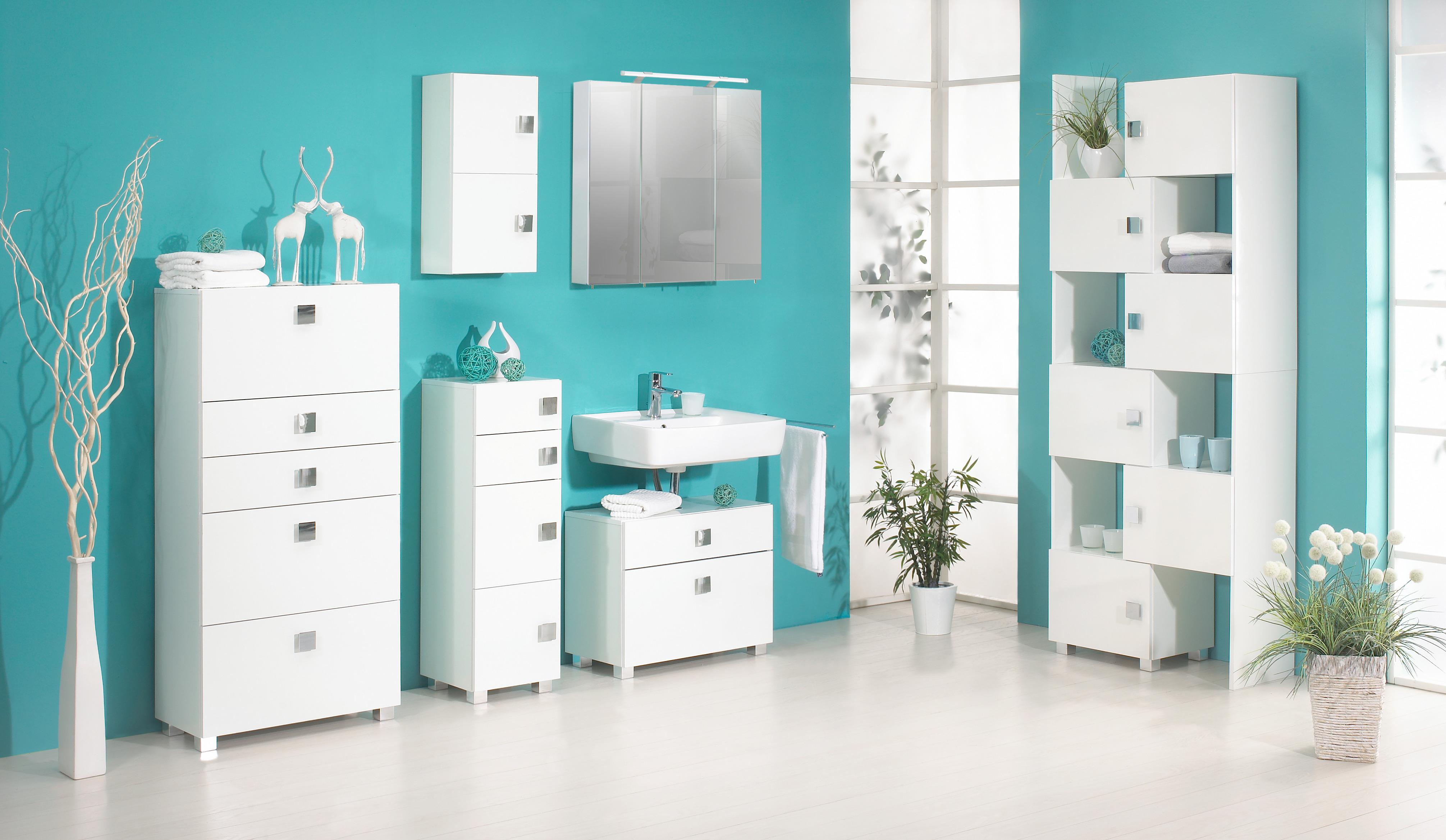 Oberschrank Quadra Weiß Holzwerkstoff MID.YOU Möbel > Schränke > Badezimmerschränke > Bad-Hängeschränke Weiß