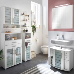 Waschbeckenunterschrank Niko Weiß Holzwerkstoff MID.YOU Möbel > Schränke > Badezimmerschränke > Waschbeckenunterschränke Weiß