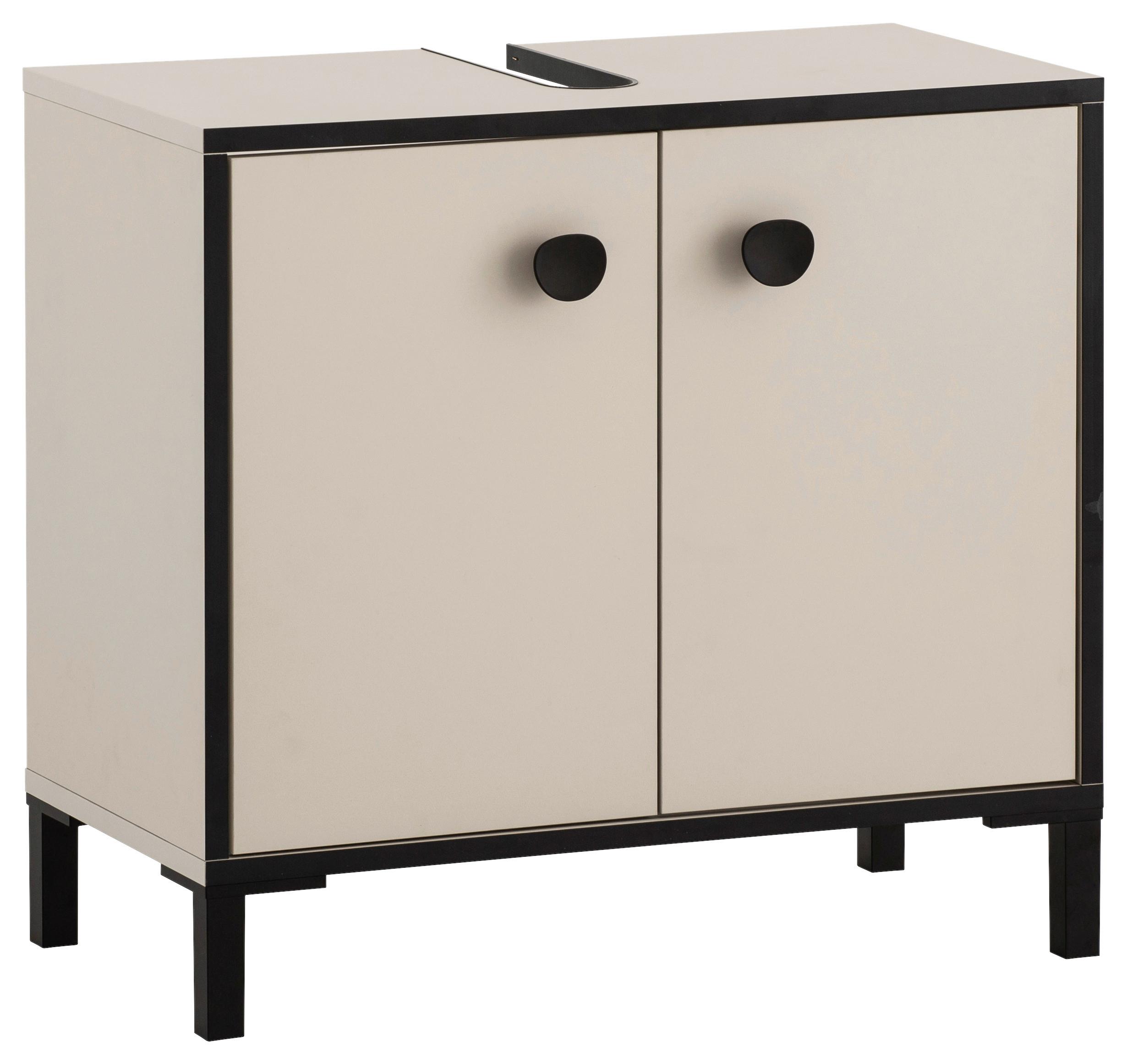 Wohnli Möbelsuche - Waschbeckenunterschrank Edda Creme/Beige/Schwarz