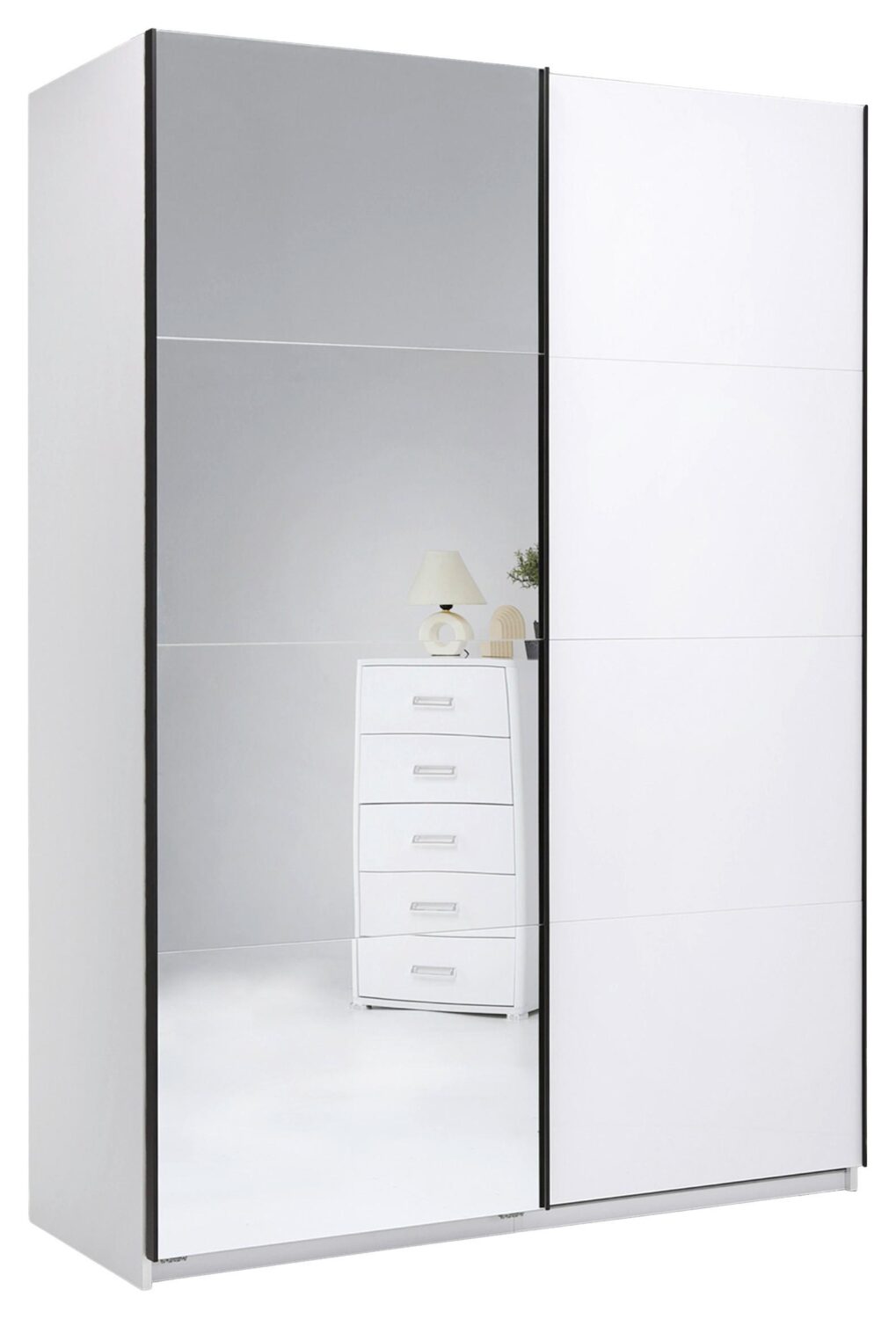 Wohnli Möbelsuche - Schwebetürenschrank Family Weiß Hochglanz