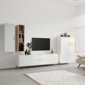 TV-Element Siena Weiß Metall Premium Living Möbel > TV-Möbel Weiß