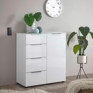 Kommode Siena Weiß Glas, Holzwerkstoff Mömax Möbel > Kommoden & Schubladenschränke > Kommoden Weiß