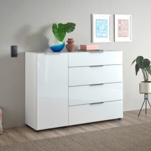 Kommode Siena Weiß Glas, Holzwerkstoff Mömax Möbel > Kommoden & Schubladenschränke > Kommoden Weiß
