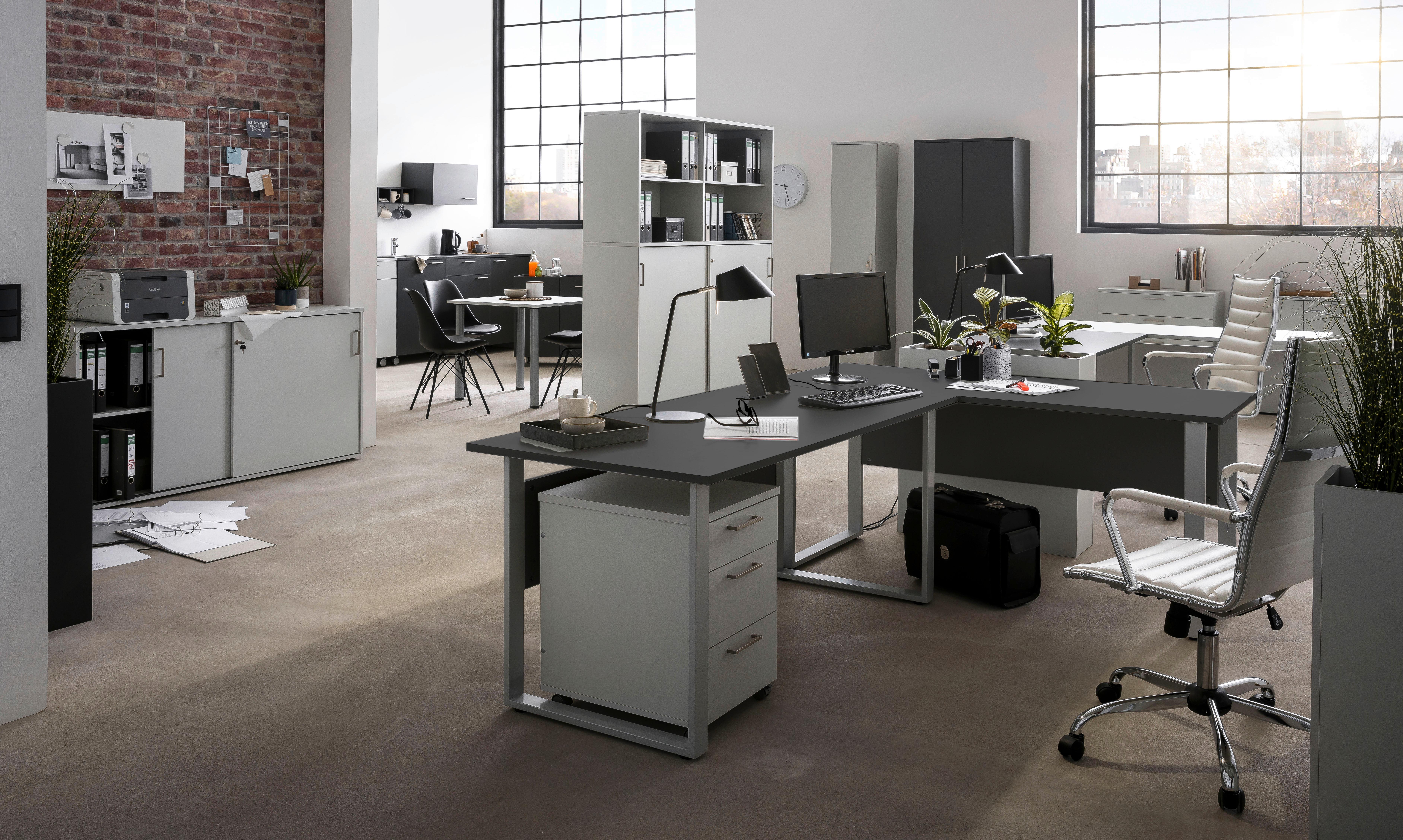 wohnli-moebel-suche-000895001406-1 Schreibtisch Serie 1500 ca 160x75 cm Anthrazit Metall, Holzwerkstoff MID.YOU Möbel > Tische > Schreibtische > Schreibtische Anthrazit
