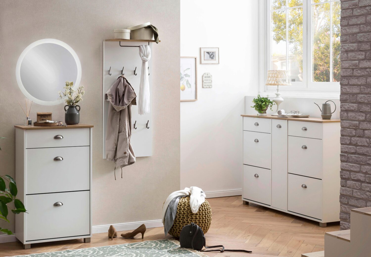 Wandspiegel Jonte ca.60x60x3cm Weiß Holzwerkstoff MID.YOU Spiegel > Wandspiegel Weiß