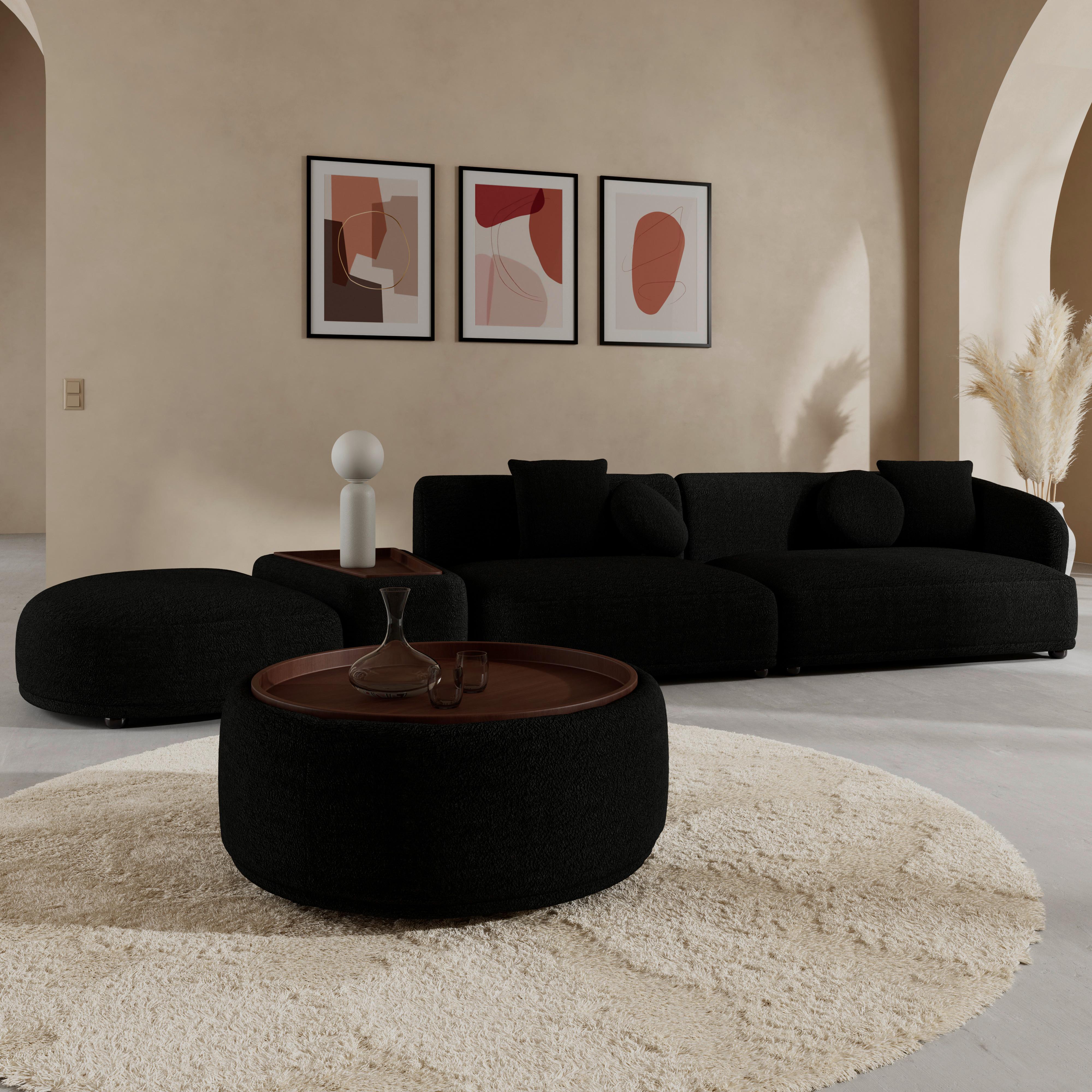 Wohnli Möbelsuche - Wohnlandschaft Kira Chenille Schwarz