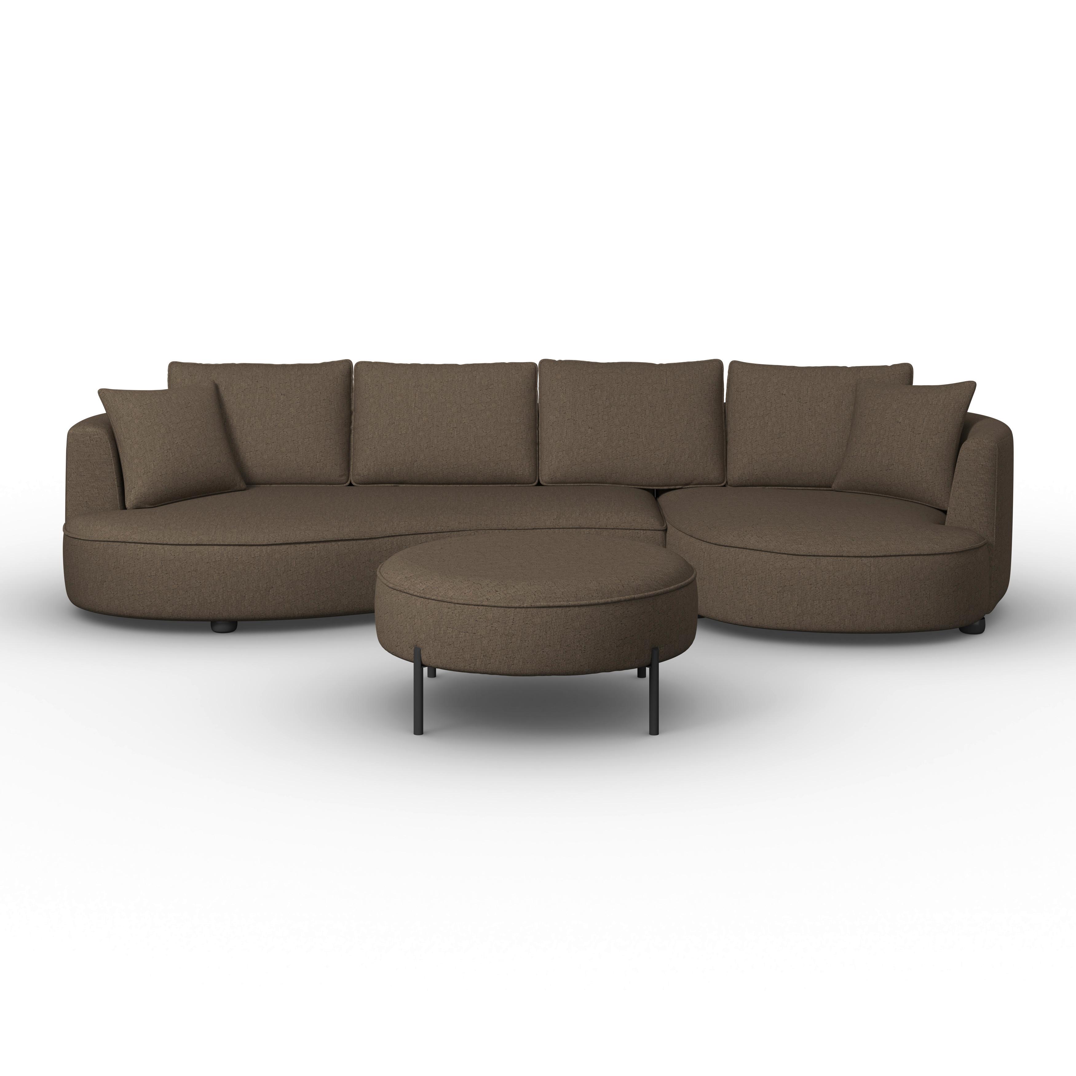 wohnli-moebel-suche-000905000203 Wohnli Möbelsuche - Wohnlandschaft Nilas Braun Chenille mit Hocker