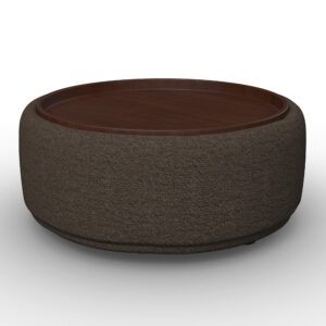 Wohnli Möbelsuche - Couchtisch Kira Chenille Braun / Walnuss
