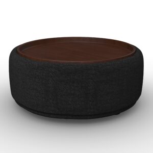 Wohnli Möbelsuche - Couchtisch Kira Chenille Schwarz/Walnuss