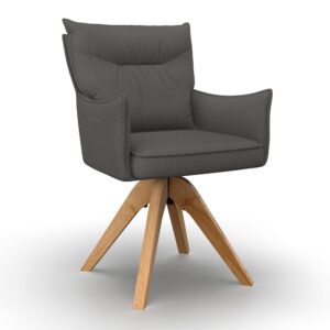 Wohnli Möbelsuche - Armlehnstuhl Lorelei Grau Webstoff Drehbar Gepolstert