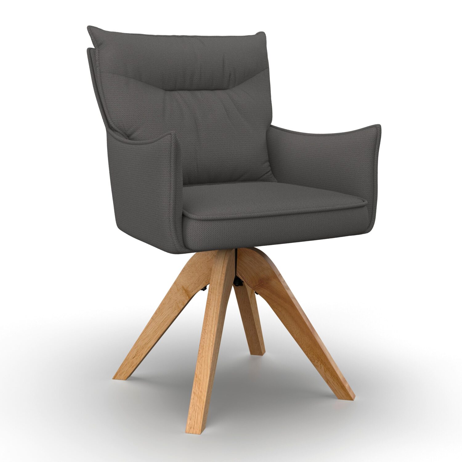 Wohnli Möbelsuche - Armlehnstuhl Lorelei Grau Webstoff Drehbar Gepolstert