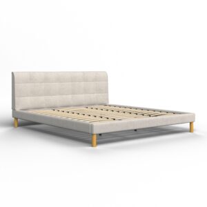 Polsterbett Mara ca. 180x200 cm Beige Holz, Metall, Textil Bessagi Home Möbel > Betten > Doppelbetten Beige